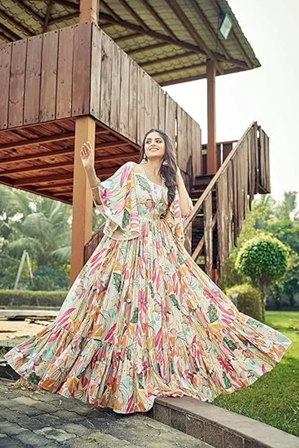 Bell_Sleeve_Printed_Gown