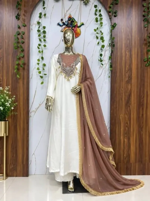 Extraordinary_White_Brown_Roman_Glass_Silk_Anarkali_Suit_