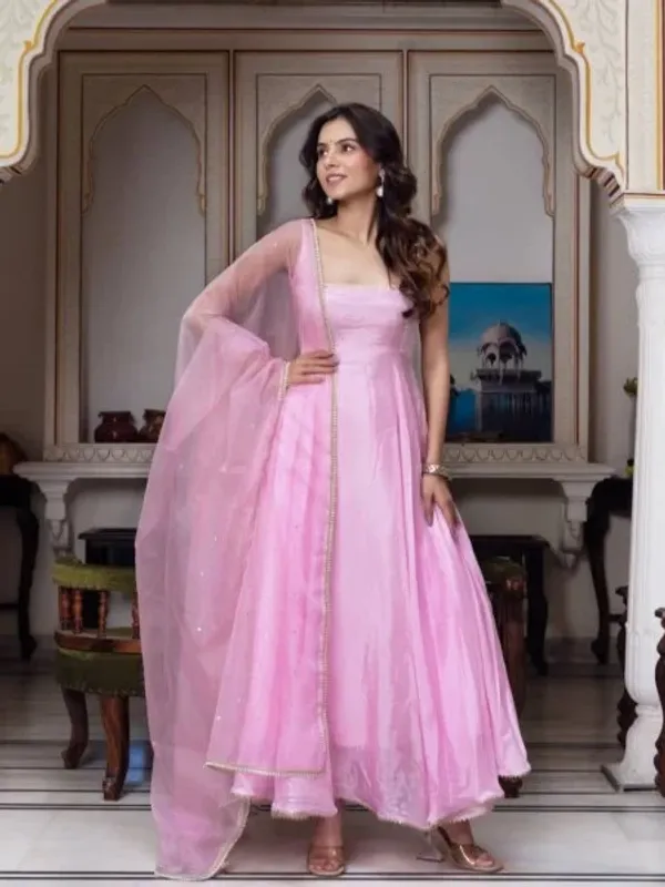 Faux_Georgette_Pink_Anarkali_With_Pant_And_Dupatta_Wedding_Set