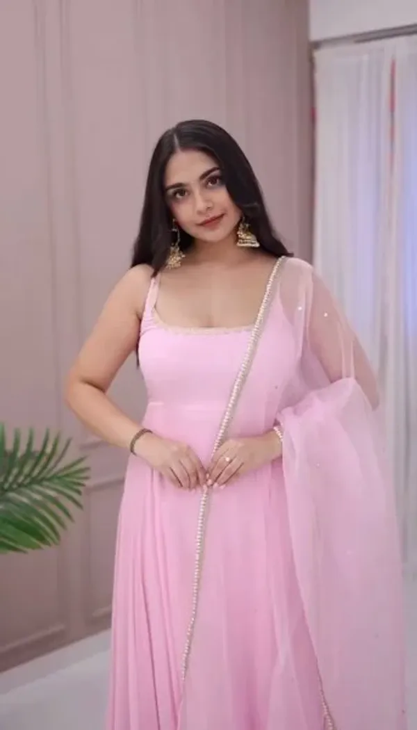 Faux_Georgette_Pink_Anarkali_With_Pant_And_Dupatta_Wedding_Set