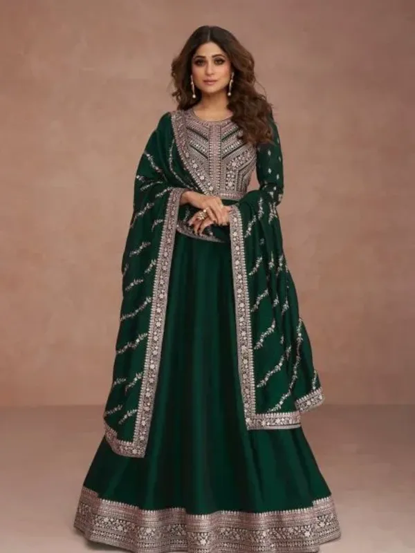 Festive_Favorite_Dark_Green_Heavy_Anarkali_in_Silk_with_Elegant_Embroidery
