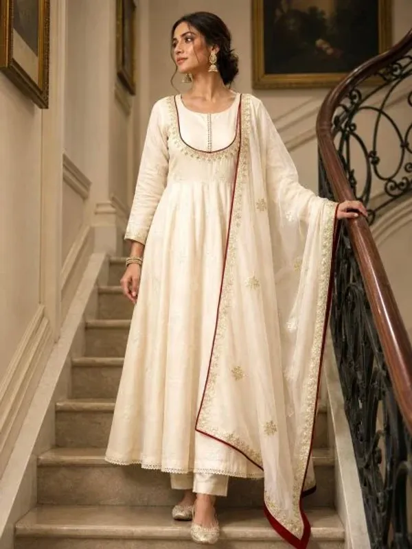 Flawless_White_Roman_Cotton_Anarkali_Gown_Pant_Dupatta_Set_with_Sequins_Work_For_Special_Occasions