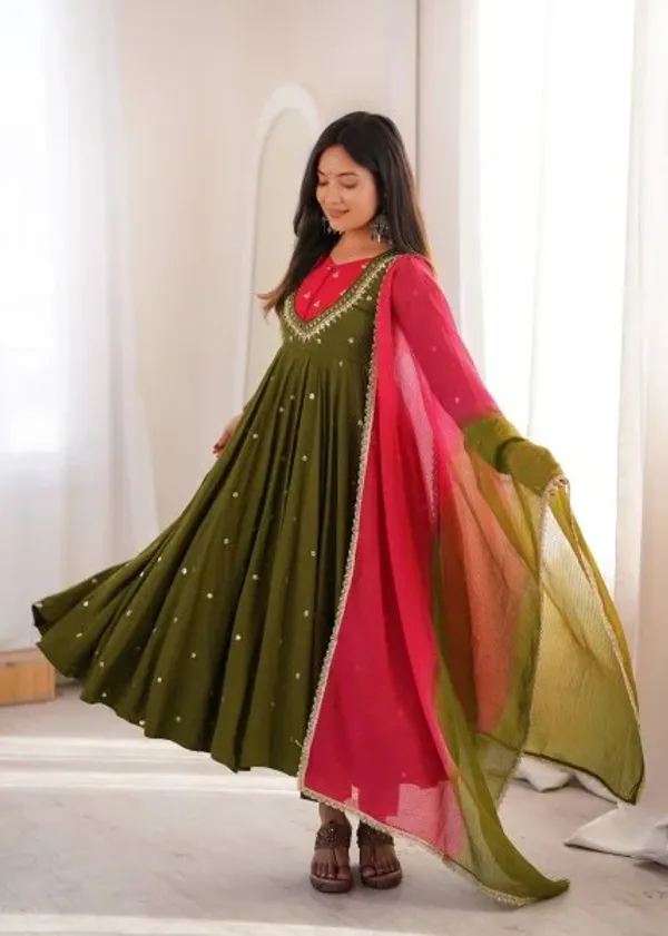 Green_Roman_Silk_Festival_Wear_Anarkali_Suit_Set_with_Embroidered_Sequence_Work
