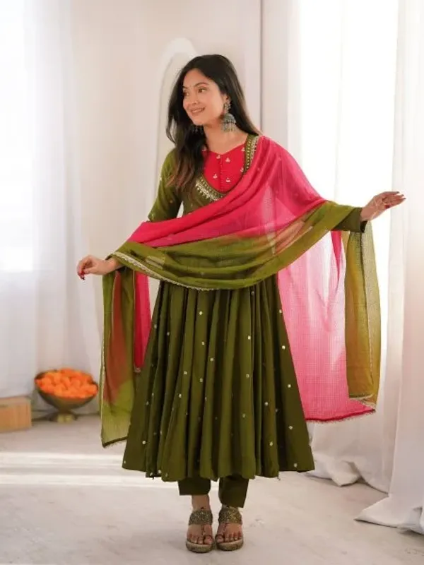 Green_Roman_Silk_Festival_Wear_Anarkali_Suit_Set_with_Embroidered_Sequence_Work