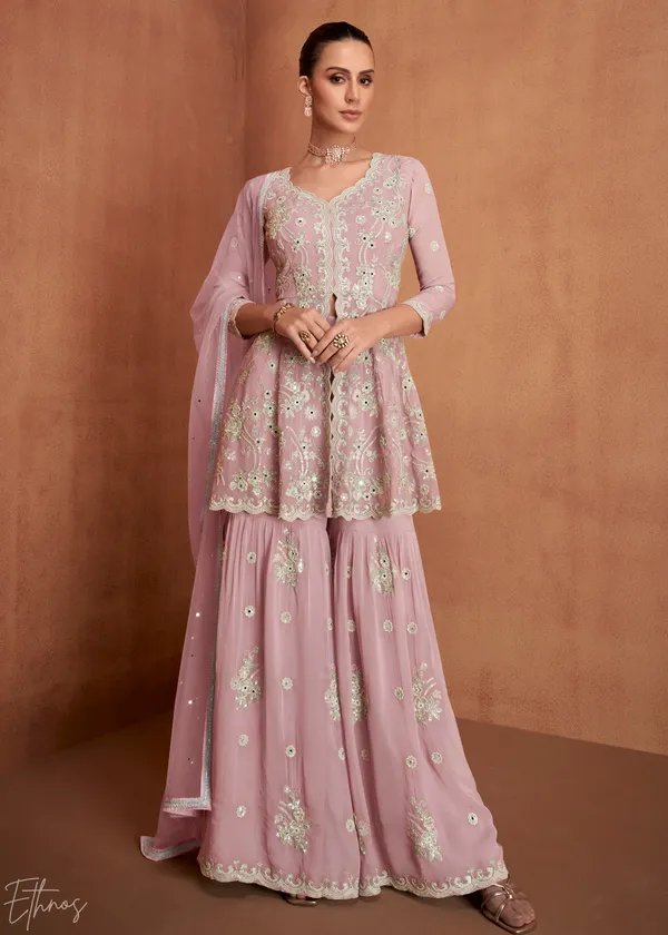 Georgette_With_Embroidery_Work_Designer_Indo_Western