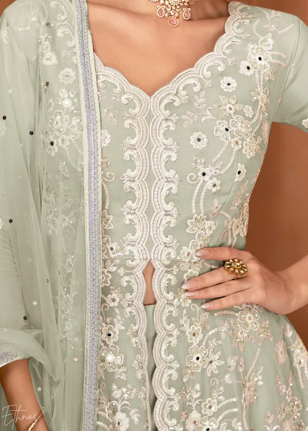 Georgette_With_Embroidery_Work_Designer_Indo_Western
