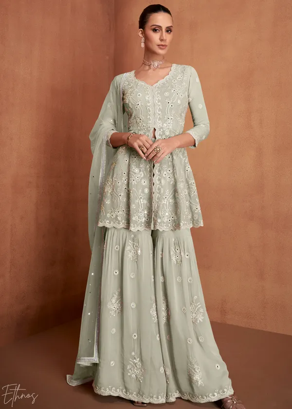 Georgette_With_Embroidery_Work_Designer_Indo_Western