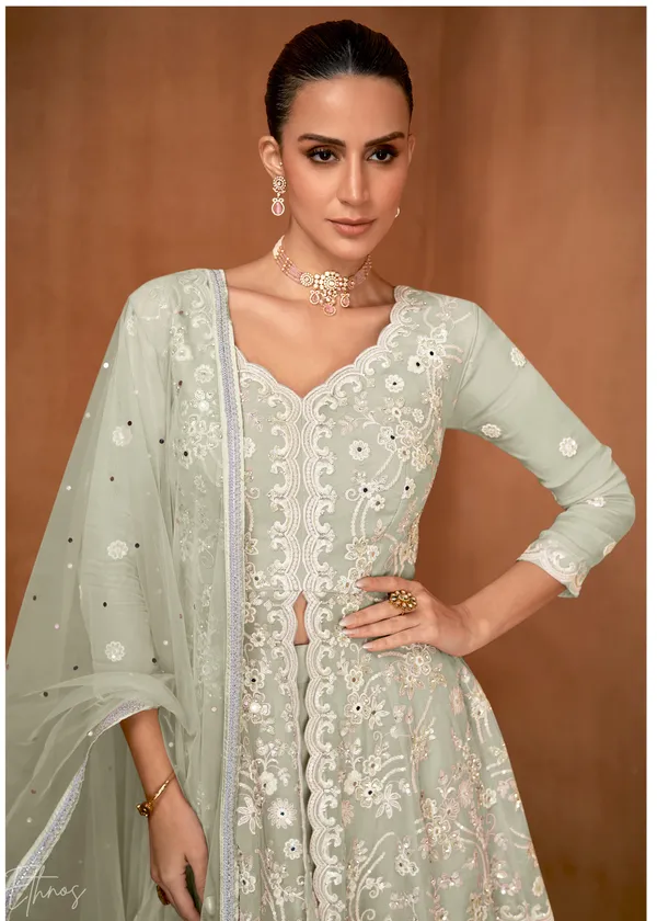 Georgette_With_Embroidery_Work_Designer_Indo_Western