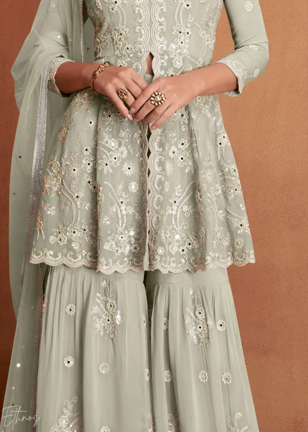 Georgette_With_Embroidery_Work_Designer_Indo_Western