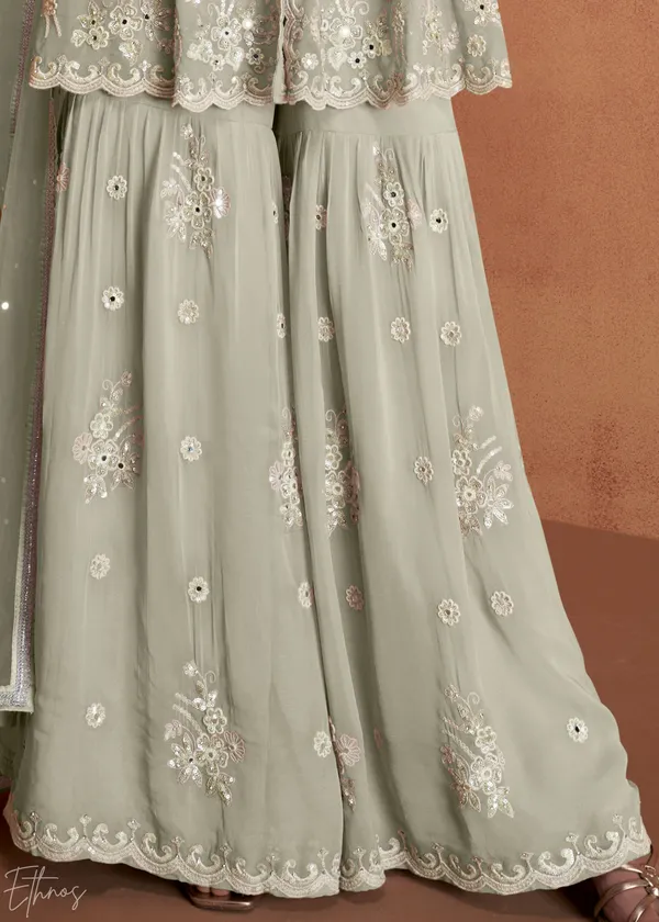 Georgette_With_Embroidery_Work_Designer_Indo_Western