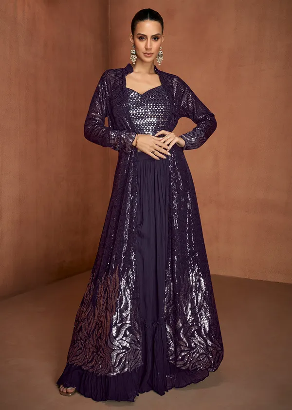 Georgette_With_Embroidery_Work_Indo_Western