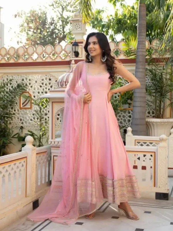 Iconic_Baby_Pink_Natural_Crepe_Anarkali_Gown_with_Heavy_Flair_and_Dori_Work_Mirror_Dupatta_with_lace_work