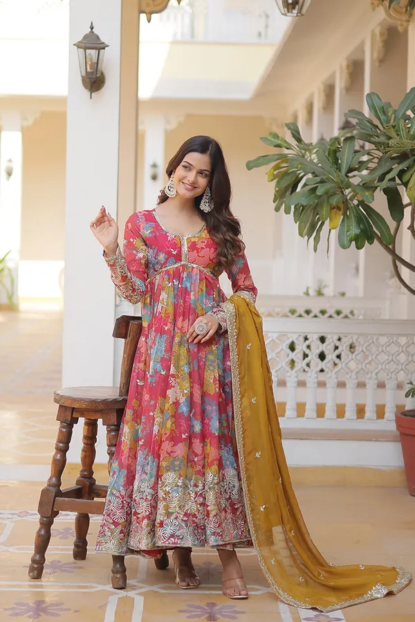 Beautiful_Designer_Russian_Silk_Gown_With_Dupatta