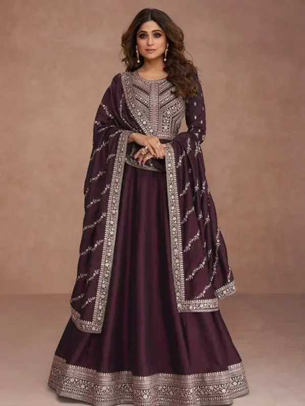 Maroon_Empress_Heavy_Cording_Silk_Anarkali_Gown_for_Royal_Wedding_Look