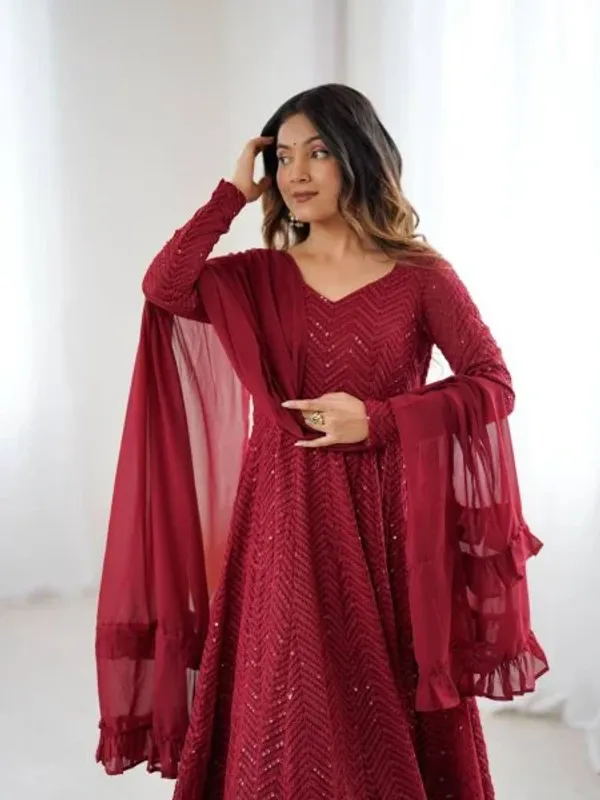 Maroon_Fox_Georgette_Heavy_Lucknowi_Anarkali_Gown_with_Dupatta_Festival_