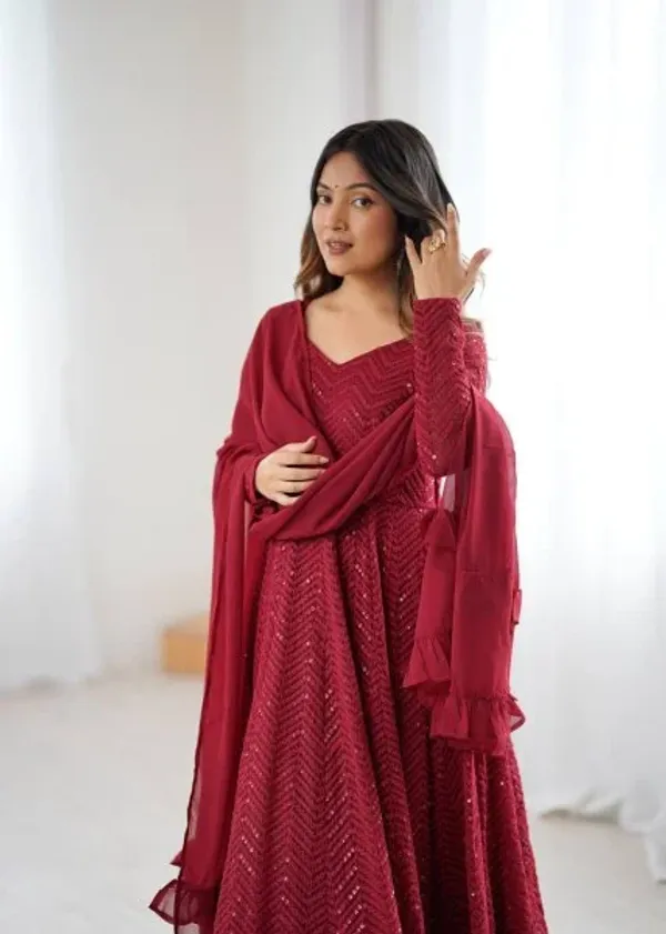 Maroon_Fox_Georgette_Heavy_Lucknowi_Anarkali_Gown_with_Dupatta_Festival_
