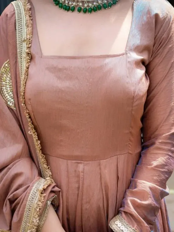 Mesmerizing_Blush_Brown_Designer_Vichitra_Anarkali_Pant_Dupatta_Set_with_Fancy_Lace_Work