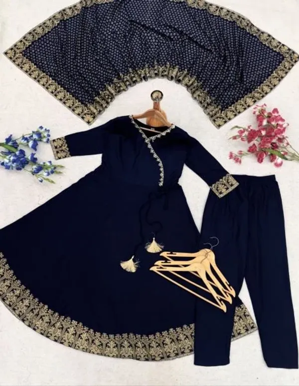 Minimalist_Blue_Traditional_Anarkali_Printed_Dress