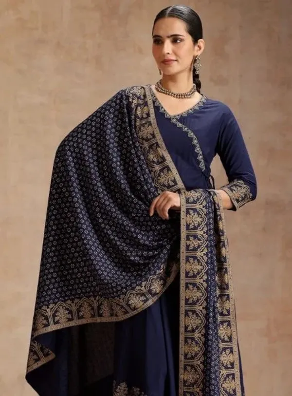 Minimalist_Blue_Traditional_Anarkali_Printed_Dress