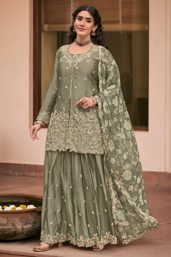 Moss_Silk_Embroidery_Work_Designer_Indo_Western