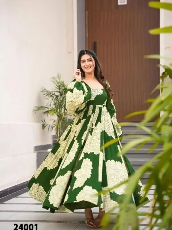 New_Trending_Heavy_Rayon_Printed_Anarkali_Gown_Set