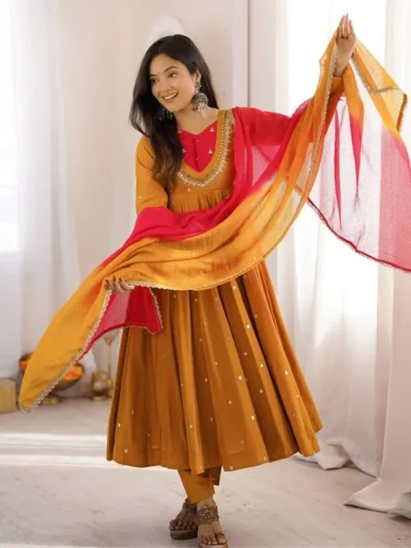 Occasion_Wear_Embroidered_Sequence_With_Real_Mirror_Designer_Anarkali_Three_Piece_Set