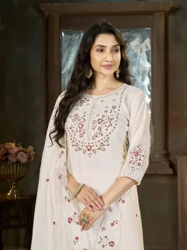 OffWhite_Designer_Mal_Chanderi_Anarkali_Suit_with_Diamond_Grid_Hand_Work