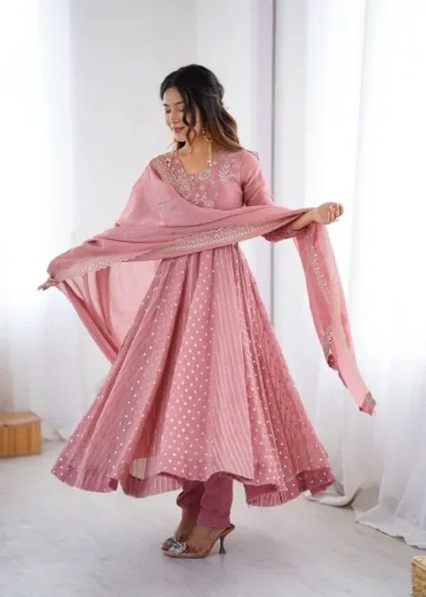 Pink_Crunchy_Silk_Sequence_Embroidery_Anarkali_Gown_Suit_with_Pant_Ready_to_Wear_for_Weddings