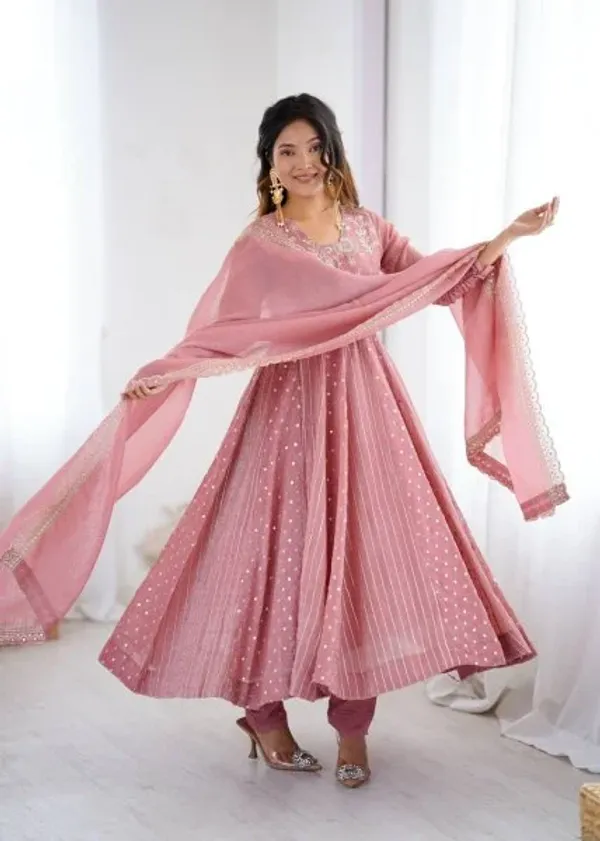 Pink_Crunchy_Silk_Sequence_Embroidery_Anarkali_Gown_Suit_with_Pant_Ready_to_Wear_for_Weddings