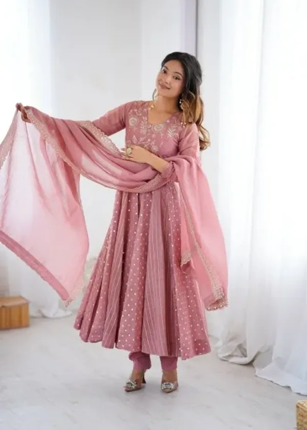 Pink_Crunchy_Silk_Sequence_Embroidery_Anarkali_Gown_Suit_with_Pant_Ready_to_Wear_for_Weddings