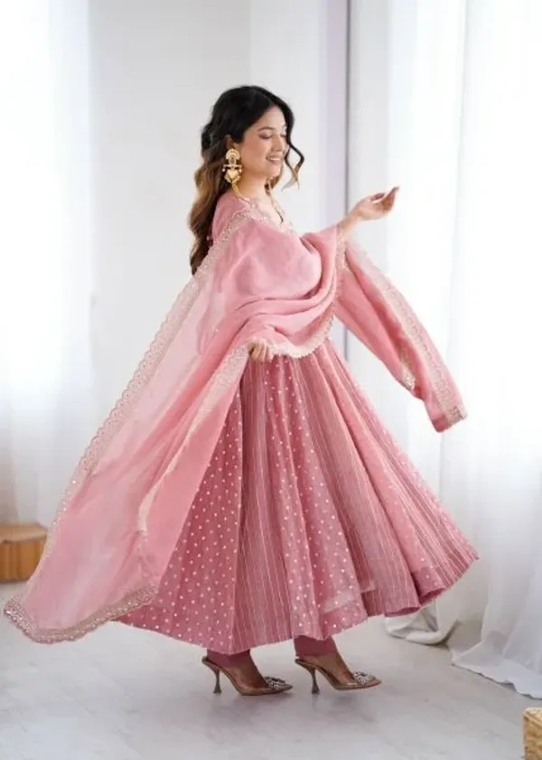 Pink_Crunchy_Silk_Sequence_Embroidery_Anarkali_Gown_Suit_with_Pant_Ready_to_Wear_for_Weddings