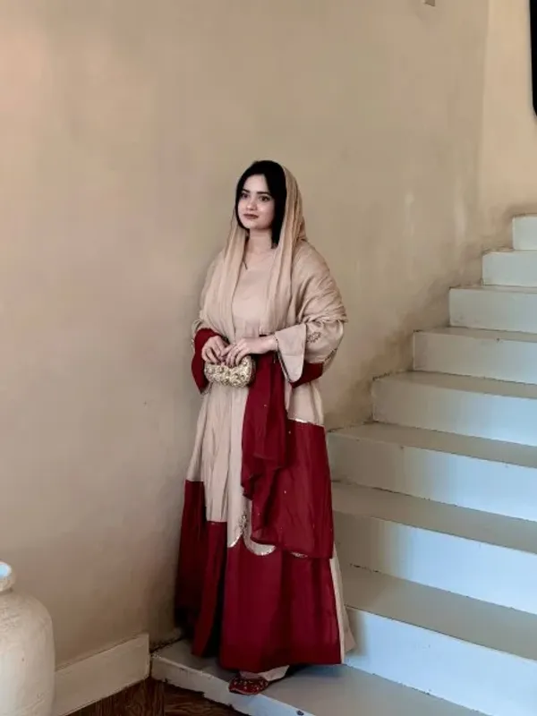 Polished_Cream_Designer_Satin_Rayon_Kaftan_Bottom_Dupatta_