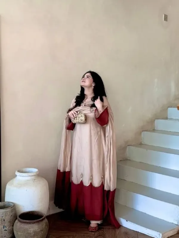 Polished_Cream_Designer_Satin_Rayon_Kaftan_Bottom_Dupatta_
