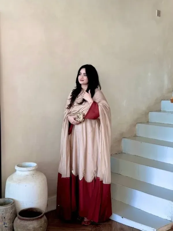 Polished_Cream_Designer_Satin_Rayon_Kaftan_Bottom_Dupatta_