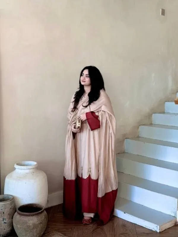 Polished_Cream_Designer_Satin_Rayon_Kaftan_Bottom_Dupatta_