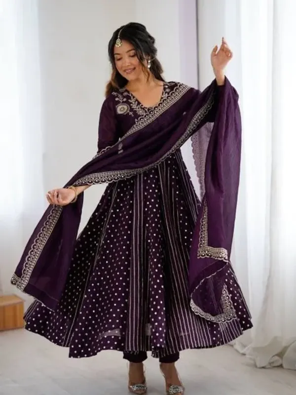 Purple_Crunchy_Silk_Embroidery_Anarkali_Suit_with_Pant_and_Dupatta_Designer_Festive_Collection