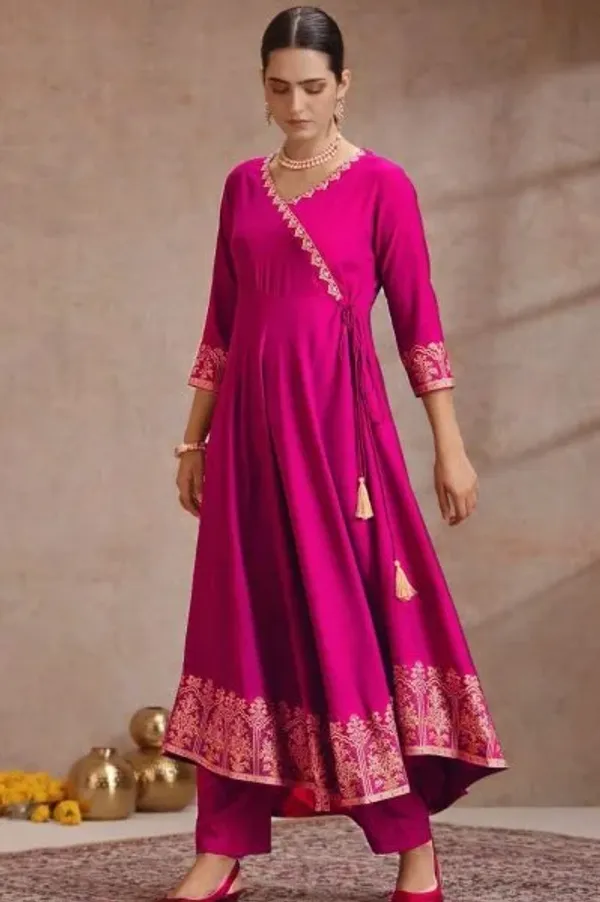 Regal_Rani_Pink_Rayon_Anarkali_Kurti_Set_with_Dupatta