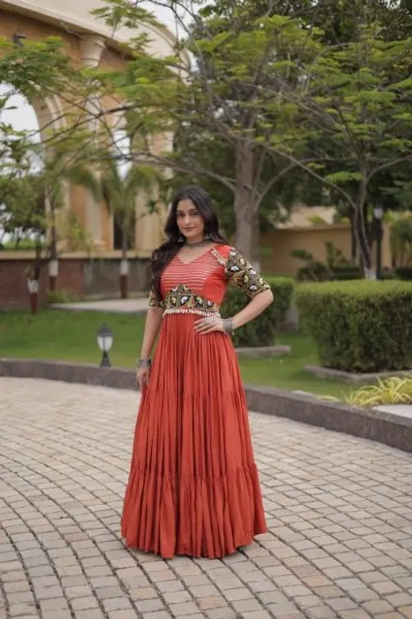 Rust_Marina_Silk_Embroidered_Kurti_with_Matching_Pant_and_Maslin_Dupatta