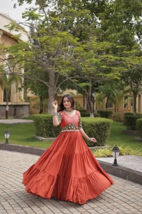 Rust_Marina_Silk_Embroidered_Kurti_with_Matching_Pant_and_Maslin_Dupatta