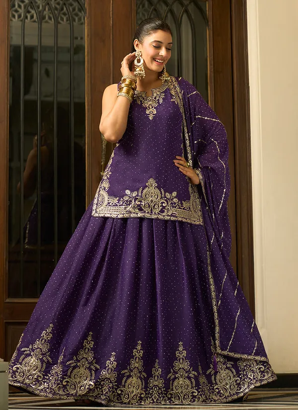 Georgette_Embroidered_Indo_Western