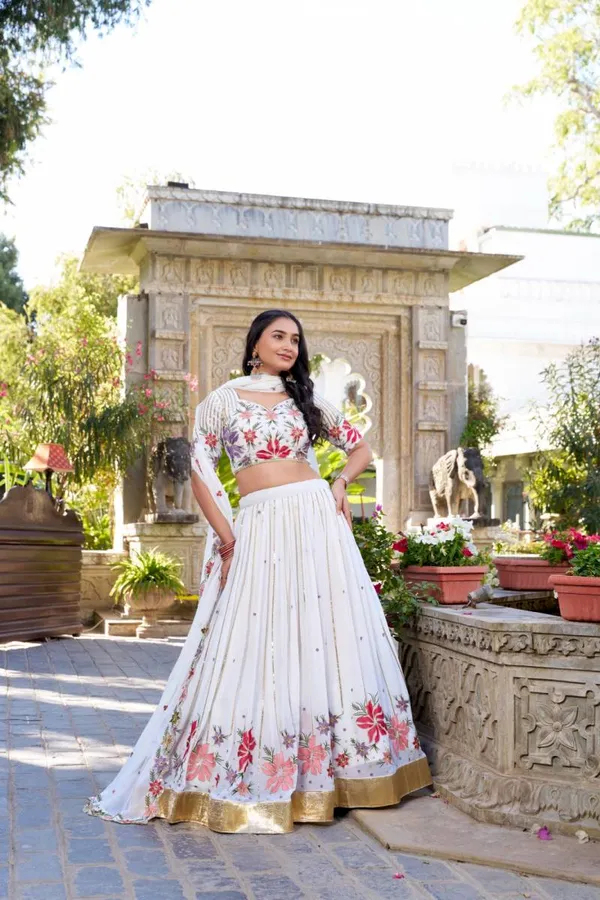 Georgette_White_Premium_Wedding_Lehenga