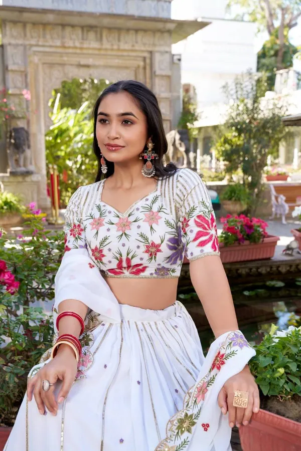 Georgette_White_Premium_Wedding_Lehenga