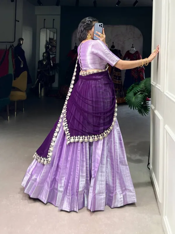 Jacquard_SIlk_Weaving_Worked_Plain_Lehenga_Choli
