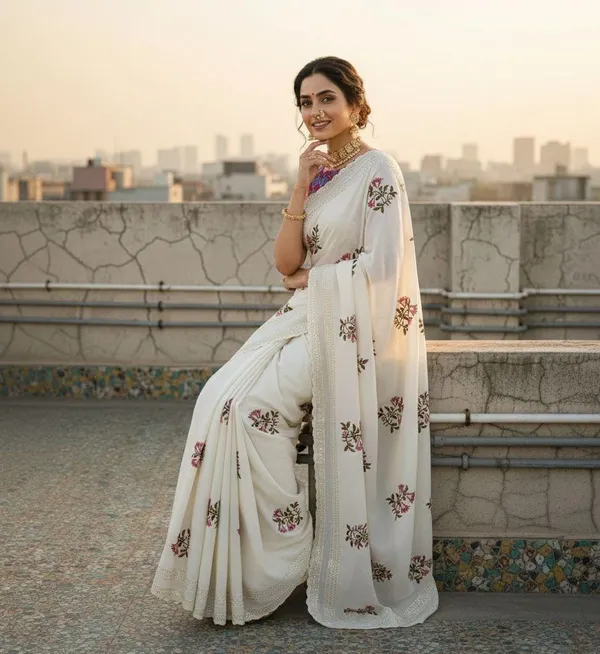 Vichitra_Embroidery_Thread_Worked_Beautiful_Saree