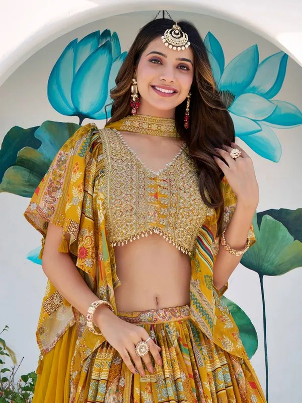 Yellow_Designer_Chinon_Embroidered_Lehenga