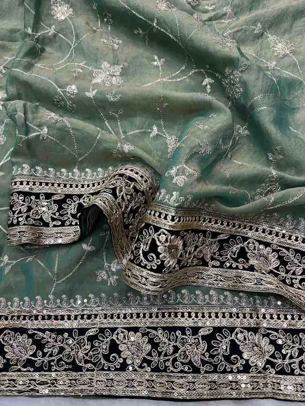 Moss_Silk_Zari_Embroidery_Worked_Designer_Saree