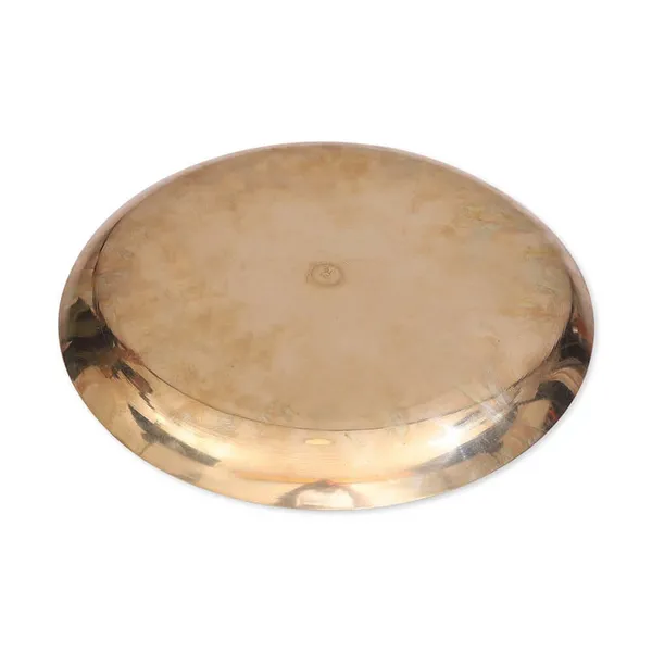 10.5_Inch_Pure_Bronze_Kansa_Plate_For_Dining_Serving_&_Gifting