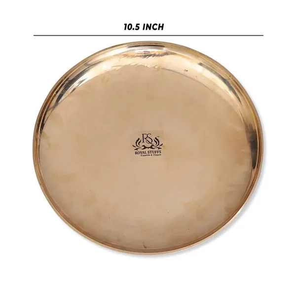 10.5_Inch_Pure_Bronze_Kansa_Plate_For_Dining_Serving_&_Gifting