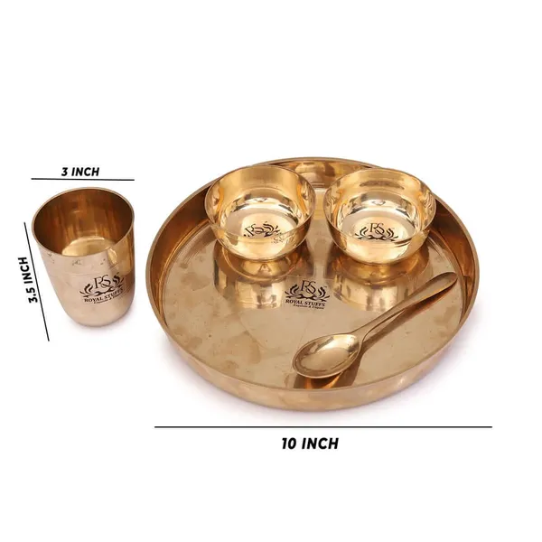 10_Inch_Kansa_Bronze_Bhojan/Dinner/Thali_5_Items