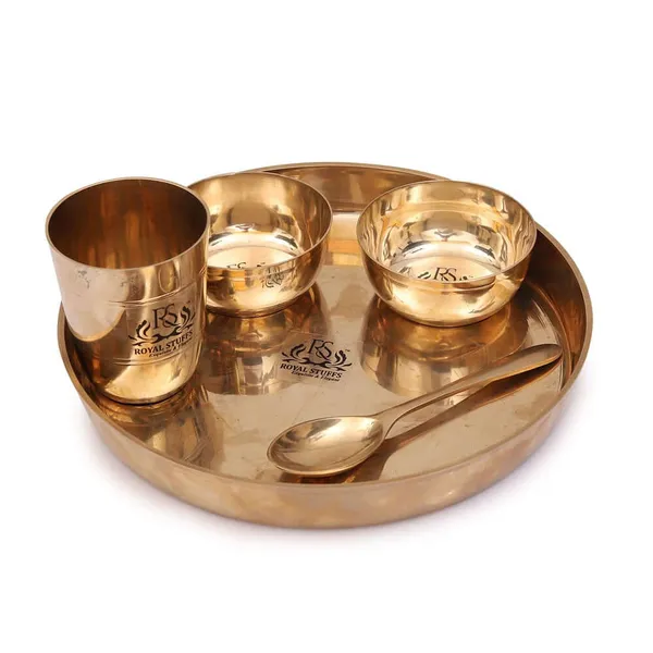 10_Inch_Kansa_Bronze_Bhojan/Dinner/Thali_5_Items